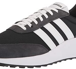 adidas Men's 70s Running Shoe, Black/White/Carbon, 10.5