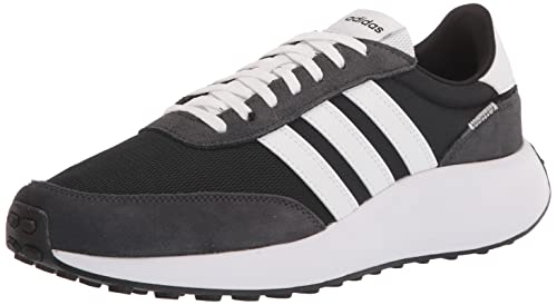 adidas Men's 70s Running Shoe, Black/White/Carbon, 10.5