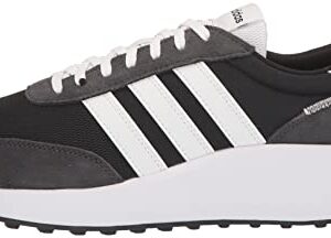 adidas Men's 70s Running Shoe, Black/White/Carbon, 10.5