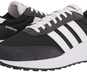 adidas Men's 70s Running Shoe, Black/White/Carbon, 10.5