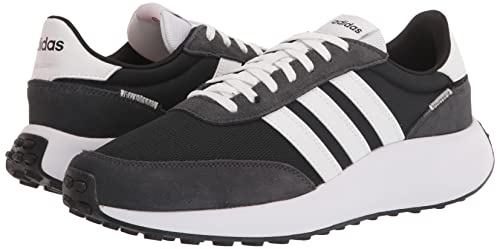 adidas Men's 70s Running Shoe, Black/White/Carbon, 10.5