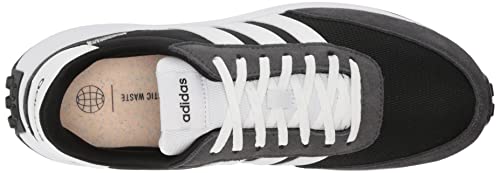 adidas Men's 70s Running Shoe, Black/White/Carbon, 10.5