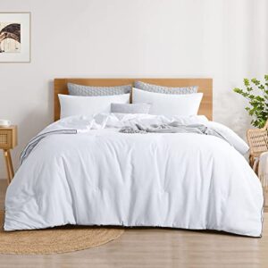 ruikasi fluffy duvet insert king - soft lightweight summer cooling comforter king size white, down alternative, 102x90, hotel collection duvet with corner tabs, machine washable