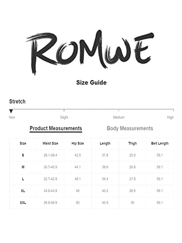 Romwe Men's Flap Pocket Drawstring Elastic Waist Letter Graphic Street Cargo Pants Black XL