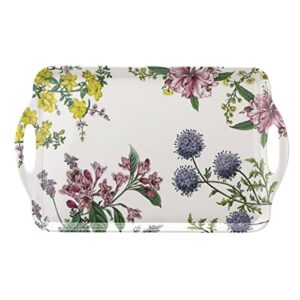 pimpernel stafford blooms large handled tray | serving tray for lunch, coffee, or breakfast | made of melamine for indoor and outdoor use | measures 18.9" x 11.6" | dishwasher safe