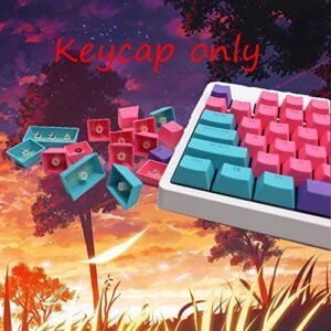 61 PBT Game keycap, 60% Backlight with Key Puller OEM Configuration American Layout, 87/104 Cherry MX Mechanical Keyboard (no Keyboard) (Ahris)