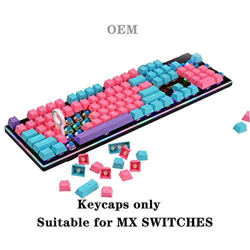 61 PBT Game keycap, 60% Backlight with Key Puller OEM Configuration American Layout, 87/104 Cherry MX Mechanical Keyboard (no Keyboard) (Ahris)