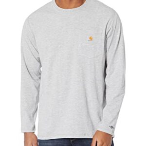 Carhartt Men's Force Relaxed Fit Midweight Long-Sleeve Pocket T-Shirt, Heather Grey, X-Large