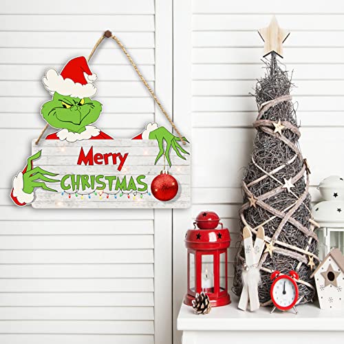 Christmas Decorations Hanging Signs Door Sign for Holiday Decor Merry Xmas Themed Party Supplies Yard Porch Wall Window Kid’s Room Decoration