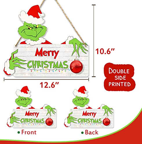 Christmas Decorations Hanging Signs Door Sign for Holiday Decor Merry Xmas Themed Party Supplies Yard Porch Wall Window Kid’s Room Decoration