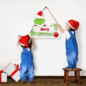 Christmas Decorations Hanging Signs Door Sign for Holiday Decor Merry Xmas Themed Party Supplies Yard Porch Wall Window Kid’s Room Decoration