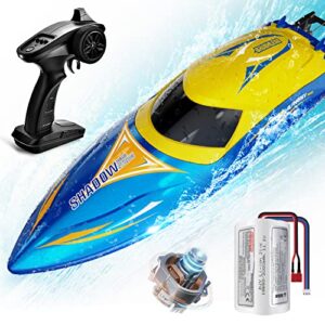 alpharev brushless rc boat - r608 30+ mph fast remote control boat for pool & lake, 2.4ghz rc boats for adults, rc speed boat with brushless motor, summer outdoor water toys birthday gifts for boys
