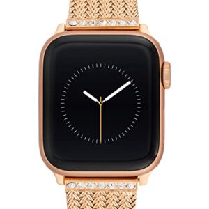 Anne Klein Mesh Fashion Band for Apple Watch, Secure, Adjustable, Apple Watch Replacement Band, Fits Most Wrists (42/44/45mm, Rose Gold),WK-1015RGRG