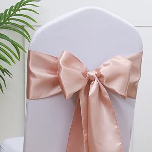 Gankar Wedding Chair Sashes Satin Bows 7x108 Inch Party Chairs Accessories Ribbon Knots Ties for Marry Banquet Baby Shower Hotel Restaurant Christmas Decoration Activity (50 Pieces, Blush Pink)