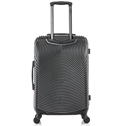 DUKAP INCEPTION Luggage with Spinner Wheels | Durable Lightweight Hardside Suitcase, Travel Bag with Handle and Trolley, 24-Inch Medium Checked Luggage | Black