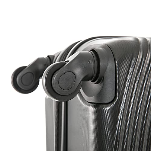 DUKAP INCEPTION Luggage with Spinner Wheels | Durable Lightweight Hardside Suitcase, Travel Bag with Handle and Trolley, 24-Inch Medium Checked Luggage | Black