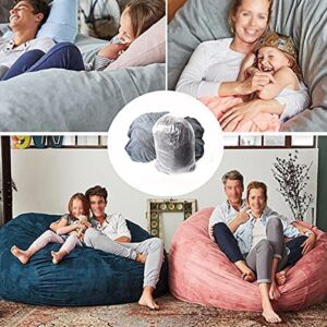 7ft Giant Fur Bean Bag Chair for Adult Living Room Furniture Big Round Soft Fluffy Faux Fur BeanBag Lazy Sofa Bed Cover Grey (Dark Grey)