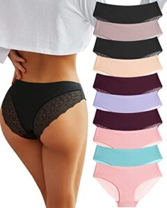 sth big sexy cheeky underwear for women lace bikini panties ladies no show hipster v-waist multi-pack