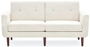 huimo 58” loveseat, modern small couch with button tufted upholstered fabric, love seat couches for living room, cream love seats furniture for bedroom, office, small space, small apartment (ivory)