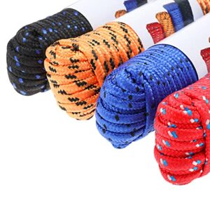 RealPlus 4 Pack Diamond Braid Polypropylene Rope, 3/8 Inch x 400 Feet All Purpose Poly Rope High Strength and Weather Resistant, Good for Tie Pull Swing Climb and Knot (Red/Black/Blue/Orange)