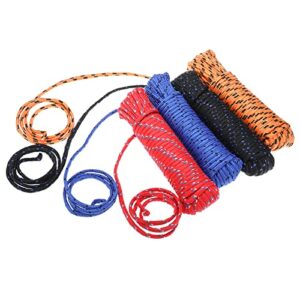 RealPlus 4 Pack Diamond Braid Polypropylene Rope, 3/8 Inch x 400 Feet All Purpose Poly Rope High Strength and Weather Resistant, Good for Tie Pull Swing Climb and Knot (Red/Black/Blue/Orange)