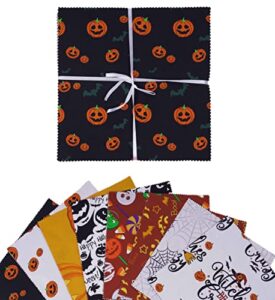 soimoi precut 10-inch halloween prints cotton fabric bundle quilting squares charm pack diy patchwork sewing craft- multicolor