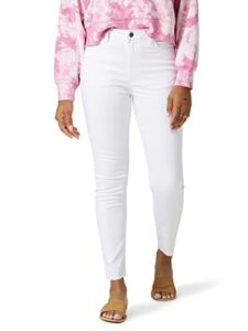 wrangler womens high rise unforgettable skinny jeans, bright white, 12 us