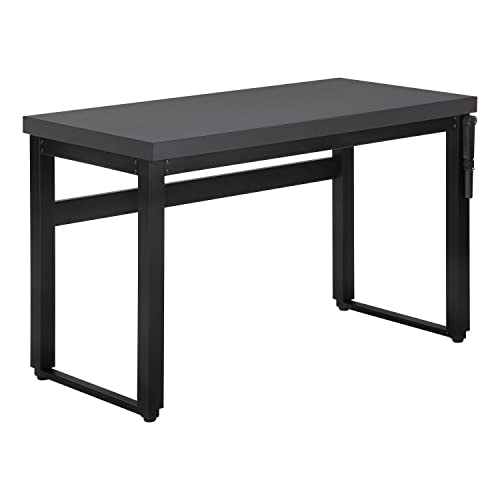 Monarch Specialties 7680 Computer Desk, Home Office, Standing, Adjustable, 48" L, Work, Laptop, Metal, Laminate, Contemporary, Desk-48 Adj.Height, 47.25" L x 23.75" W x 29.5" H, Modern Grey/Black