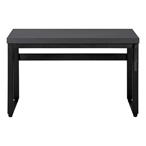 Monarch Specialties 7680 Computer Desk, Home Office, Standing, Adjustable, 48" L, Work, Laptop, Metal, Laminate, Contemporary, Desk-48 Adj.Height, 47.25" L x 23.75" W x 29.5" H, Modern Grey/Black