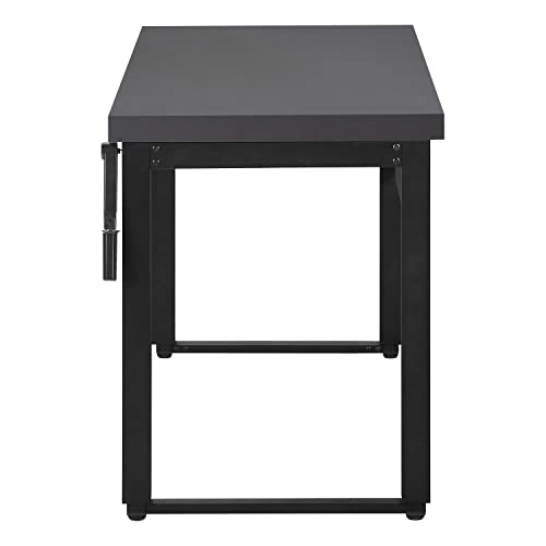 Monarch Specialties 7680 Computer Desk, Home Office, Standing, Adjustable, 48" L, Work, Laptop, Metal, Laminate, Contemporary, Desk-48 Adj.Height, 47.25" L x 23.75" W x 29.5" H, Modern Grey/Black