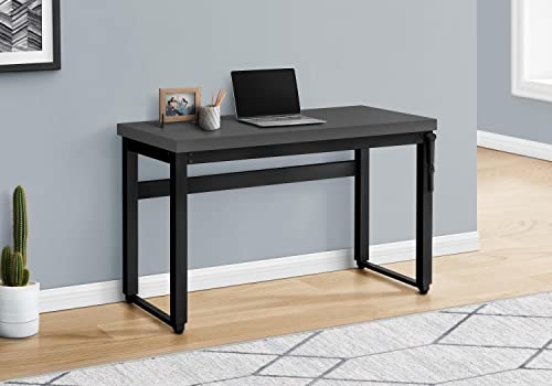 Monarch Specialties 7680 Computer Desk, Home Office, Standing, Adjustable, 48" L, Work, Laptop, Metal, Laminate, Contemporary, Desk-48 Adj.Height, 47.25" L x 23.75" W x 29.5" H, Modern Grey/Black