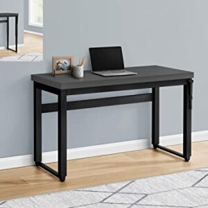 Monarch Specialties 7680 Computer Desk, Home Office, Standing, Adjustable, 48" L, Work, Laptop, Metal, Laminate, Contemporary, Desk-48 Adj.Height, 47.25" L x 23.75" W x 29.5" H, Modern Grey/Black