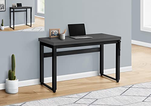 Monarch Specialties 7680 Computer Desk, Home Office, Standing, Adjustable, 48" L, Work, Laptop, Metal, Laminate, Contemporary, Desk-48 Adj.Height, 47.25" L x 23.75" W x 29.5" H, Modern Grey/Black