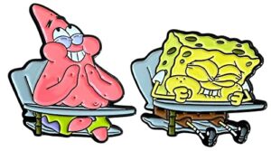 spongebob and patrick laughing in class - spongebob squarepants collectible enamel pinset