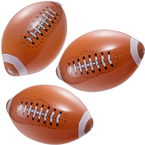 Jumbo Inflatable Football for Kids - (Pack of 12) 16-Inch Blow Up Footballs Party Supplies for Indoor, Outdoor Beach Balls, Summer Pool Toys, Sports Games, Themed Decorations, Gifts and Party Favors