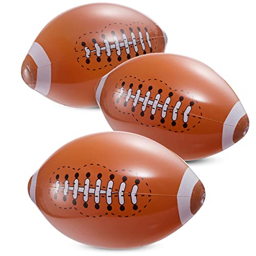 Jumbo Inflatable Football for Kids - (Pack of 12) 16-Inch Blow Up Footballs Party Supplies for Indoor, Outdoor Beach Balls, Summer Pool Toys, Sports Games, Themed Decorations, Gifts and Party Favors