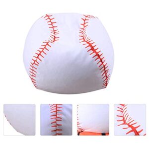 STOBOK 1Pc Stuffed Animal Storage Bean Bag Chair, Baseball Toys Baseball Decor Kids Chair Beanbag Chair Stuffed Baseball Plush Pillow Stuffed Animal Storage for Kids, 16.9inches