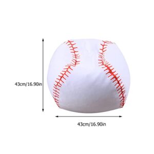 STOBOK 1Pc Stuffed Animal Storage Bean Bag Chair, Baseball Toys Baseball Decor Kids Chair Beanbag Chair Stuffed Baseball Plush Pillow Stuffed Animal Storage for Kids, 16.9inches