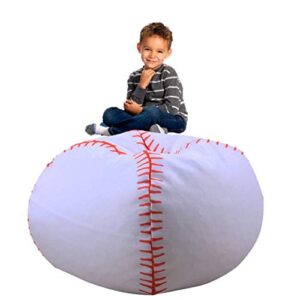 STOBOK 1Pc Stuffed Animal Storage Bean Bag Chair, Baseball Toys Baseball Decor Kids Chair Beanbag Chair Stuffed Baseball Plush Pillow Stuffed Animal Storage for Kids, 16.9inches