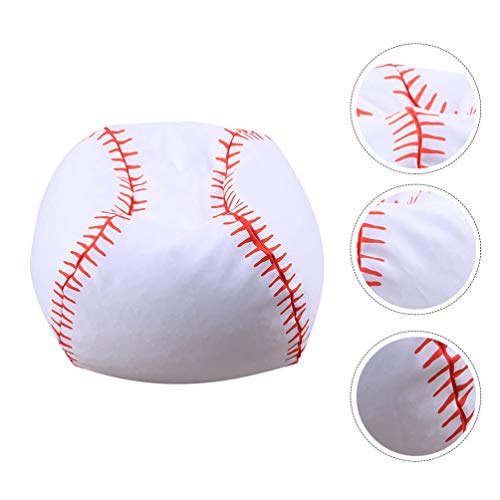 STOBOK 1Pc Stuffed Animal Storage Bean Bag Chair, Baseball Toys Baseball Decor Kids Chair Beanbag Chair Stuffed Baseball Plush Pillow Stuffed Animal Storage for Kids, 16.9inches