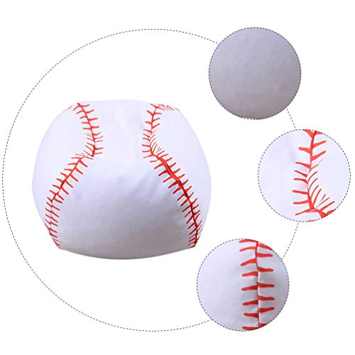 STOBOK 1Pc Stuffed Animal Storage Bean Bag Chair, Baseball Toys Baseball Decor Kids Chair Beanbag Chair Stuffed Baseball Plush Pillow Stuffed Animal Storage for Kids, 16.9inches