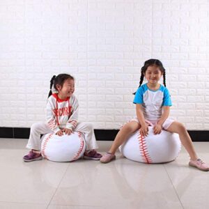 STOBOK 1Pc Stuffed Animal Storage Bean Bag Chair, Baseball Toys Baseball Decor Kids Chair Beanbag Chair Stuffed Baseball Plush Pillow Stuffed Animal Storage for Kids, 16.9inches