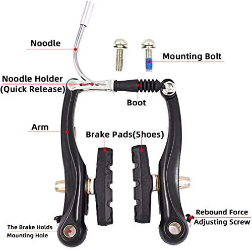 V Brakes for Bikes Linear Bicycle Brake Set LITEONE Mountain Bike Front and Rear V Brakes Set Replacement Parts fit for Most MTB BMX Road Bike 1 Pair