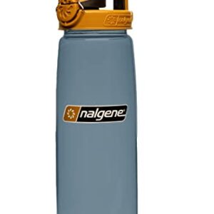 Nalgene Sustain Tritan BPA-Free On The Fly Water Bottle Made with Material Derived from 50% Plastic Waste, 24 OZ, Rhino with Brown/Black