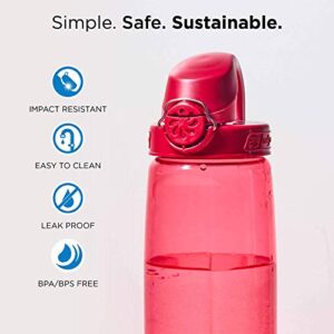 Nalgene Sustain Tritan BPA-Free On The Fly Water Bottle Made with Material Derived from 50% Plastic Waste, 24 OZ, Rhino with Brown/Black