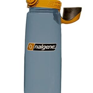 Nalgene Sustain Tritan BPA-Free On The Fly Water Bottle Made with Material Derived from 50% Plastic Waste, 24 OZ, Rhino with Brown/Black