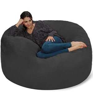 Chill Sack Bean Bag Chair: Giant 5' Memory Foam Furniture Bean Bag - Big Sofa with Soft Micro Fiber Cover - Dark Gray