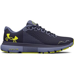 Under Armour Men's HOVR Infinite 4 Running Shoe, (500) Tempered Steel/Aurora Purple/Yellow Ray, 12