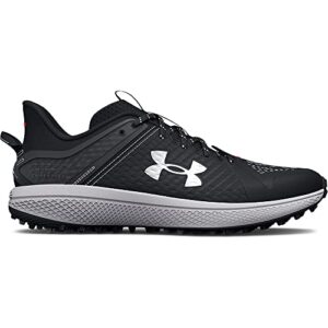 Under Armour Men's Yard Low Turf Baseball Cleat Shoe, (001) Black/Black/White, 10