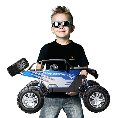 DEERC Large 1:8 Scale Remote Control Monster Truck for Adults Boys, Upgraded RC Cars Remote Control Car, Off Road with Realistic Sound, 2.4Ghz 4WD Toy All Terrain Climbing, 2 Batteries for 80 Min Play